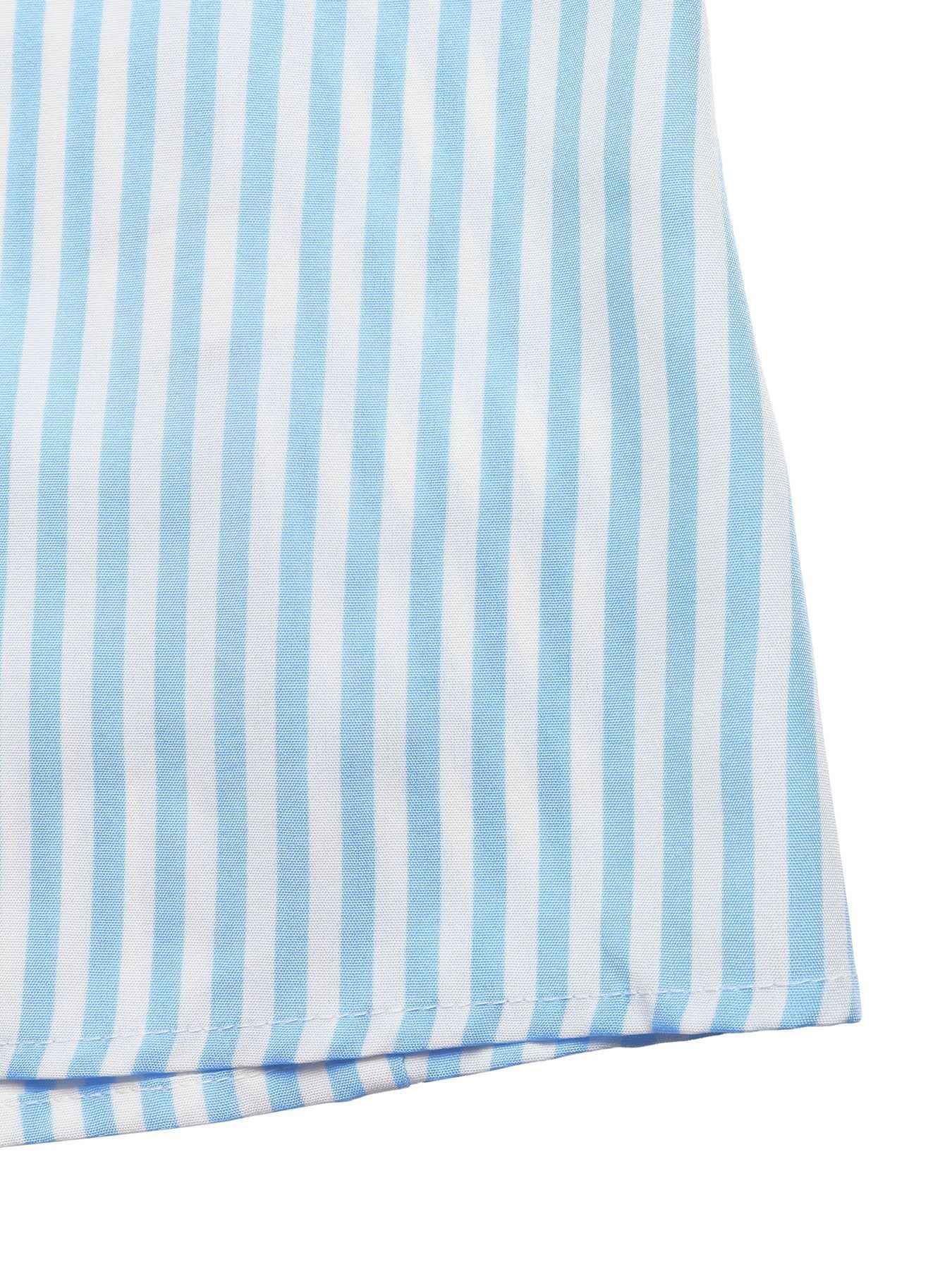 Striped Halter Maxi Dress - Smocked Bodice Tie Back