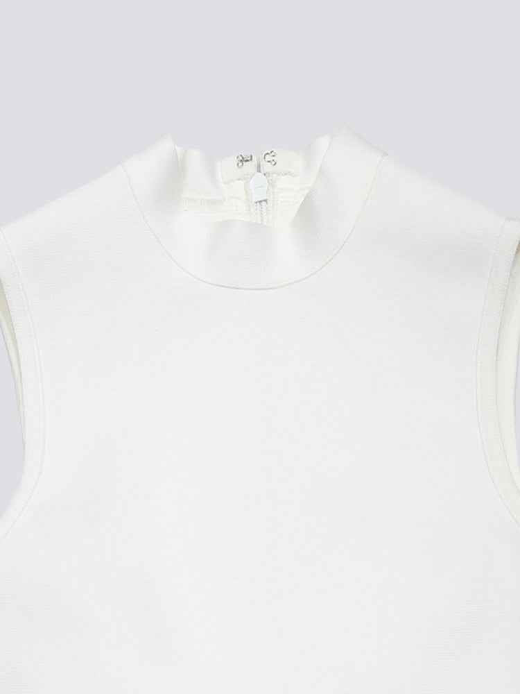 White Bodycon Prom Mini Dress - Irregular Tassel Gown