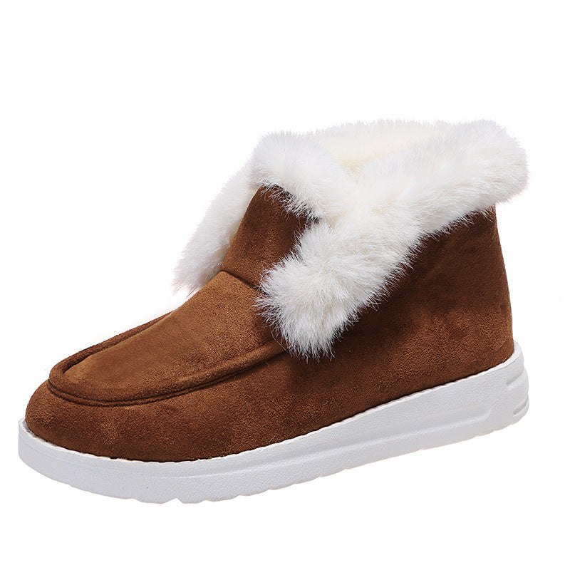 Plush Fur Snow Boots - Warm Winter Ankle Style