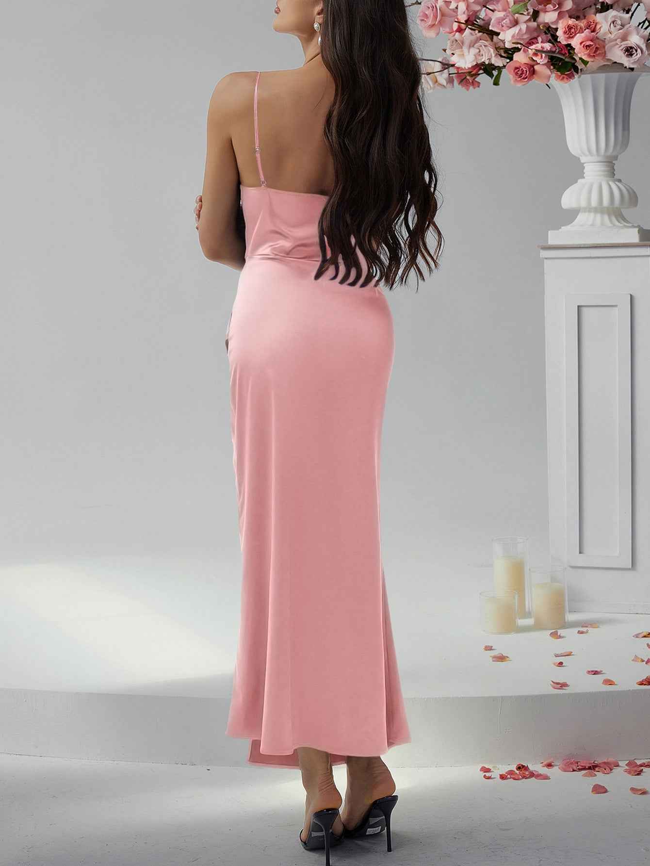 Halter Neck Maxi Dress - Sleeveless Evening Gown