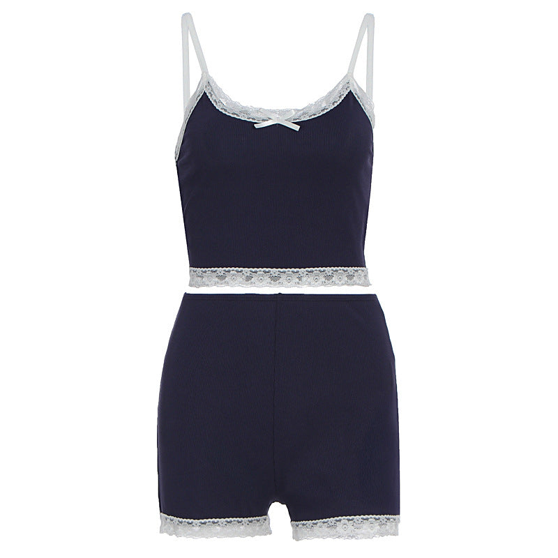 Lace Cami Set - Shorts Two-Piece Outfit