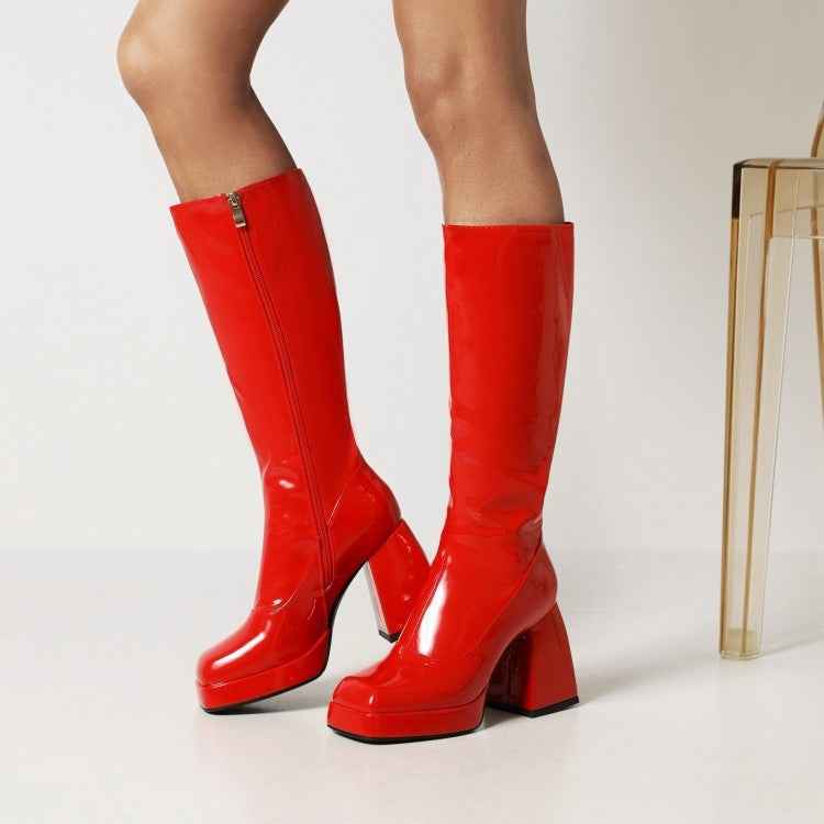 Women's Waterproof Platform High Boots - Candy Colors - Fashions Envy