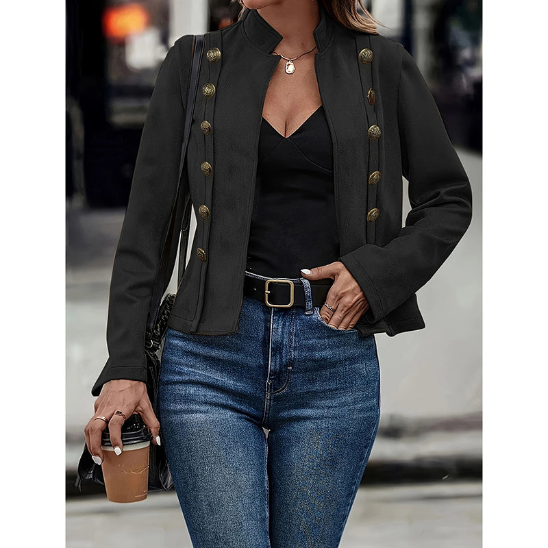 Women's Faux Suede Notch Lapel Open Front Blazer