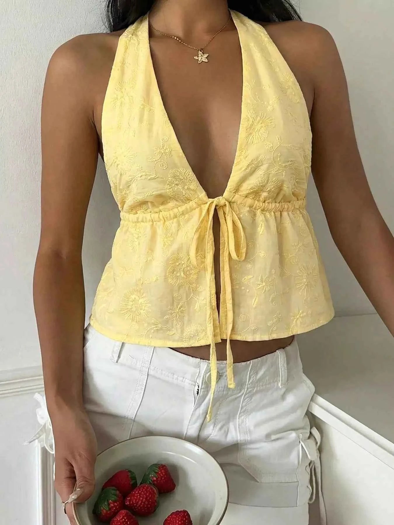 Tied Halter Neck Tank