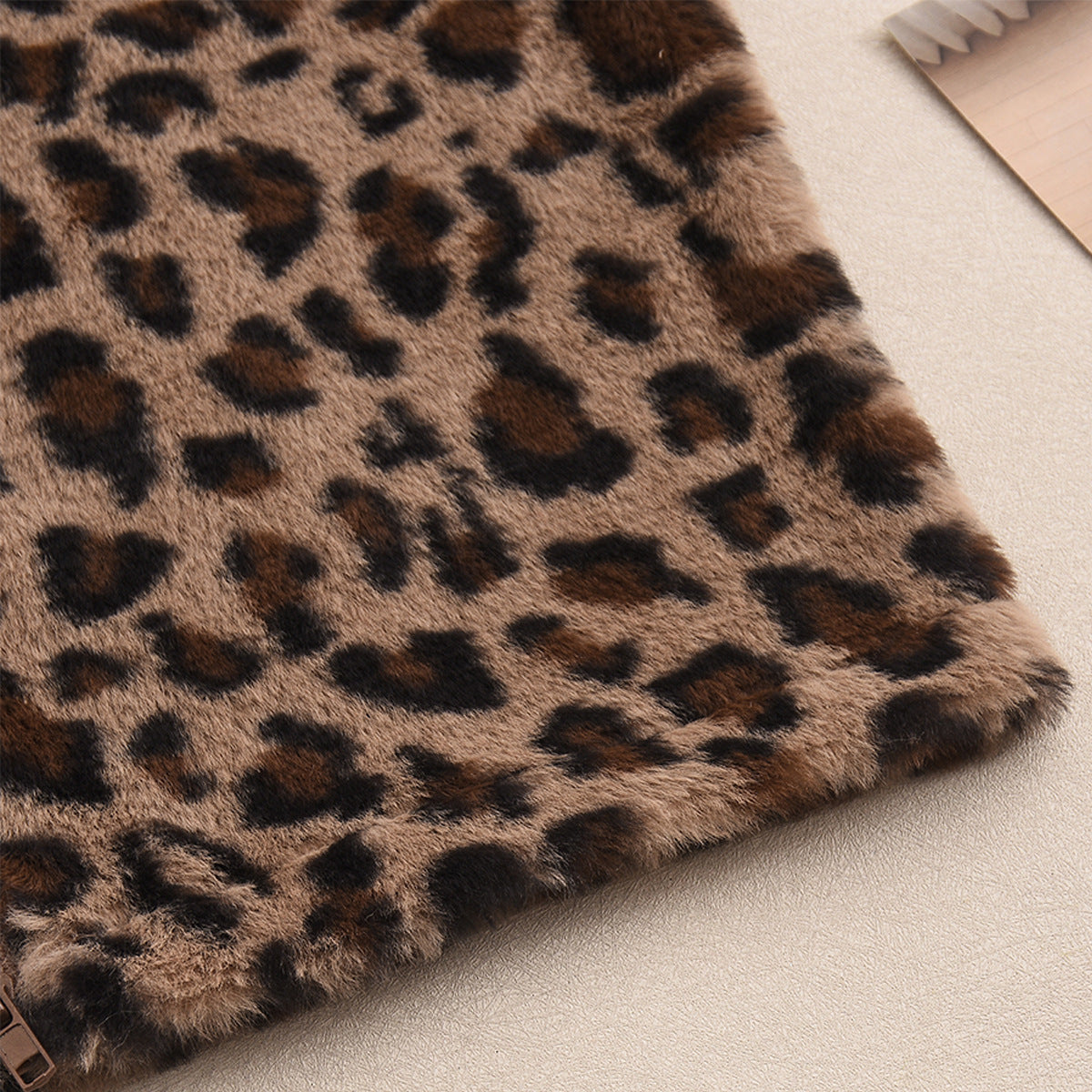 Leopard Print Crop Vest - Zip Front Fleece - Fashions Envy