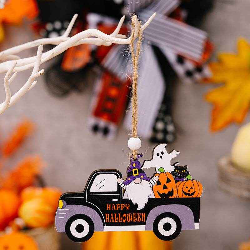 Halloween Element Car-Shape Hanging 4-Piece Widgets