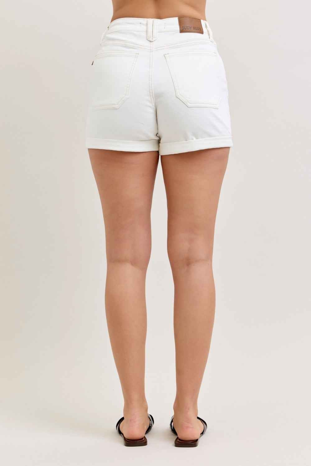 High Waist Denim Shorts - Judy Blue Double Rolled Cuff