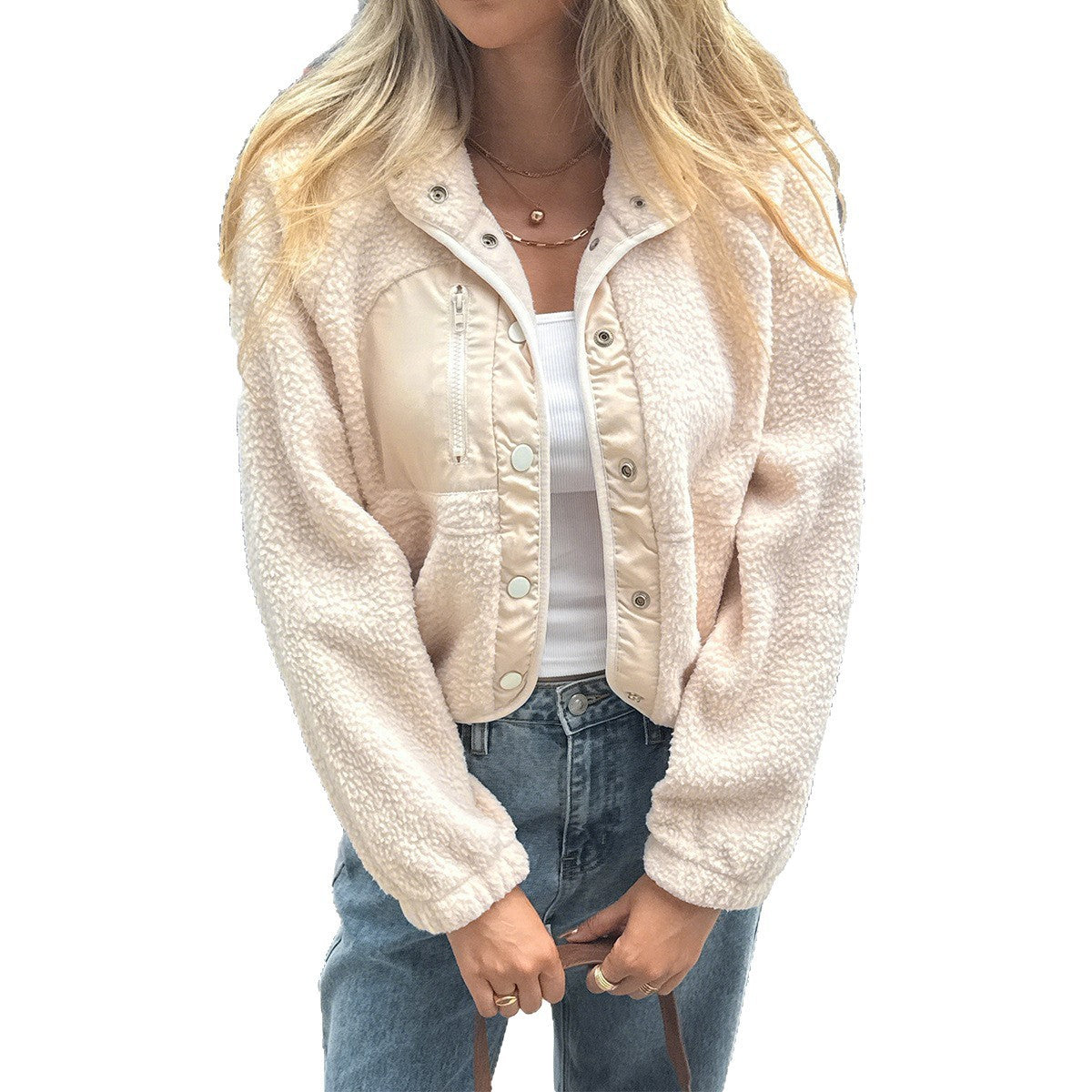 Teddy Fleece Jacket - Cozy Button-Front Sherpa Coat