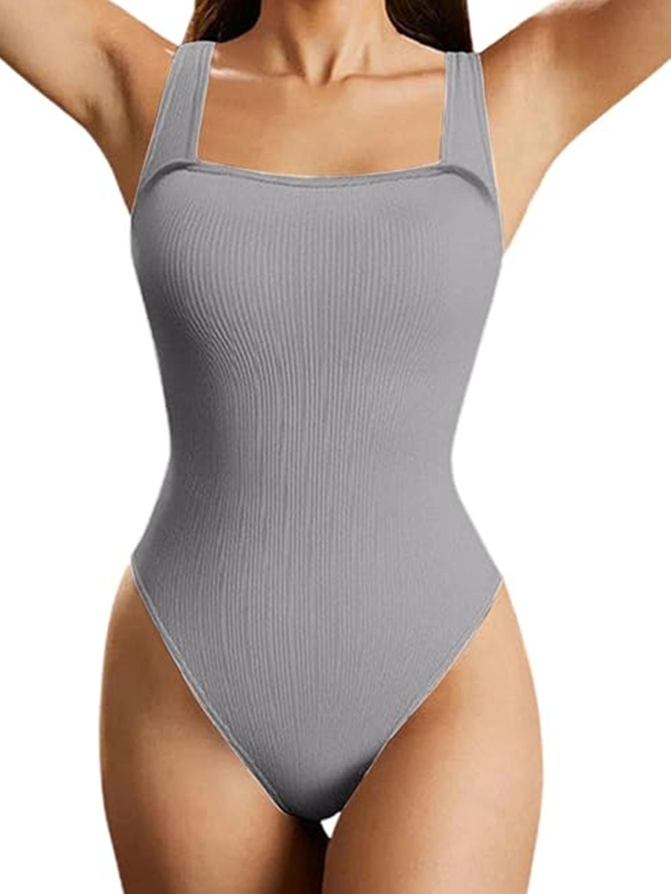 Women's One-piece Sleeveless Square Neck Skinny Yoga Bodysuit