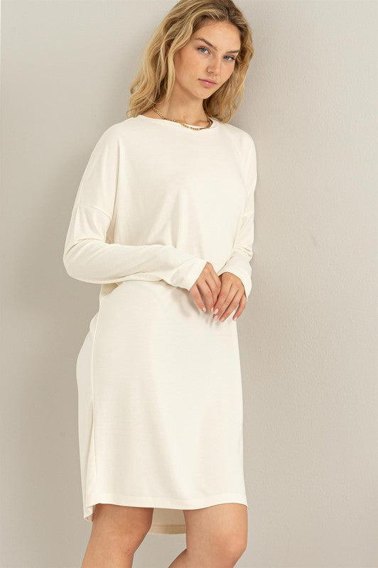 Drop Shoulders Class and Charm Oversized Midi Dress
