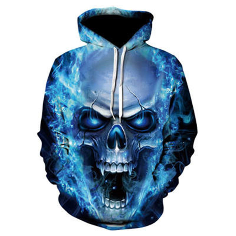 Scary Skull Print Hoodie - Halloween Sweatshirt