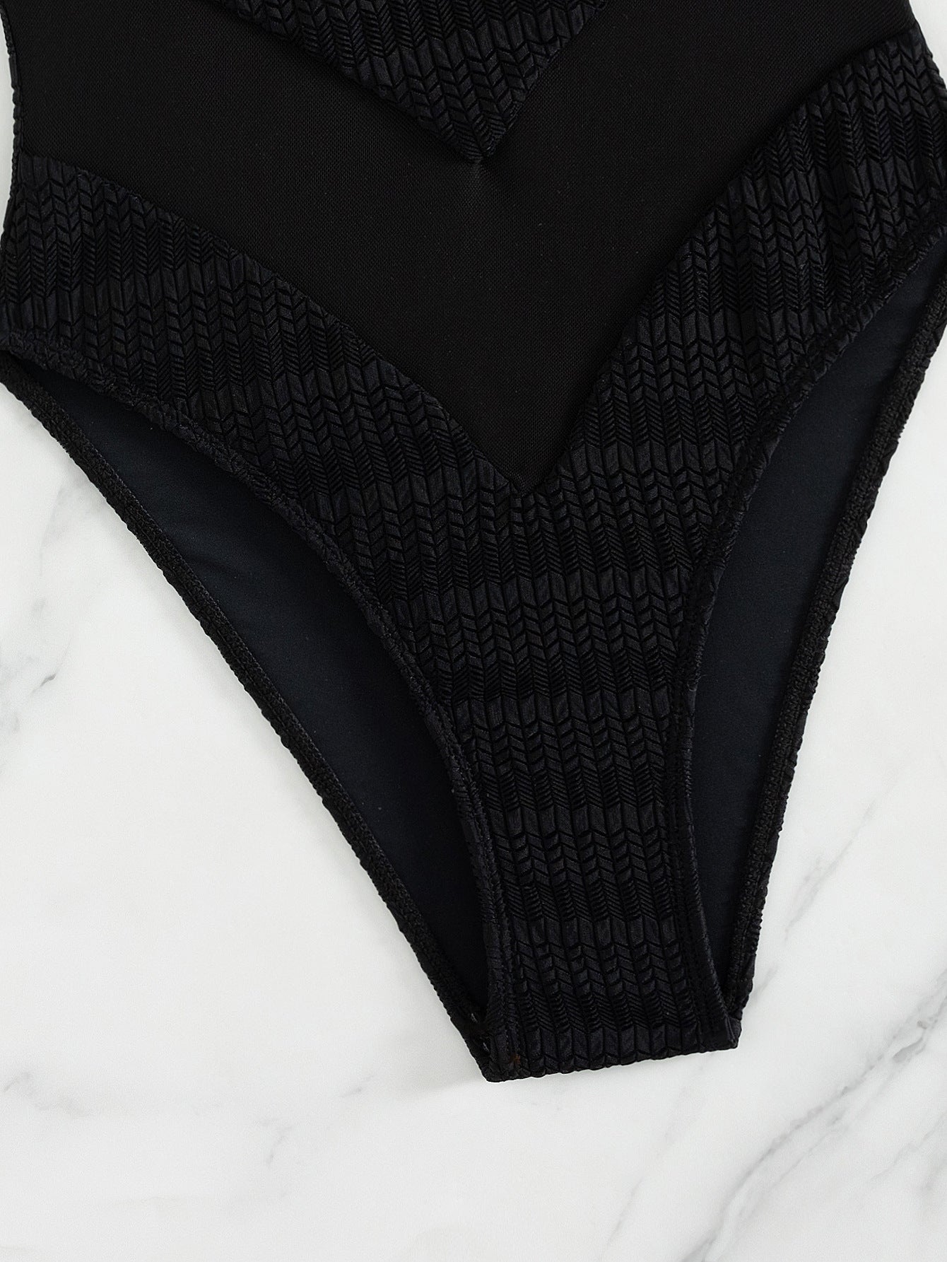 Sexy One-Piece Swimsuit - Open Mesh Panel - Fashions Envy