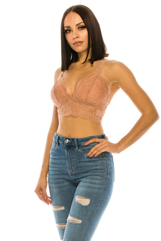 Lace Croptop Sexy Racerback Bralette