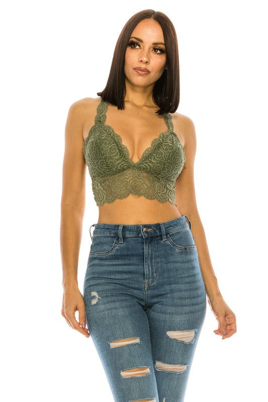 Lace Croptop Sexy Racerback Bralette