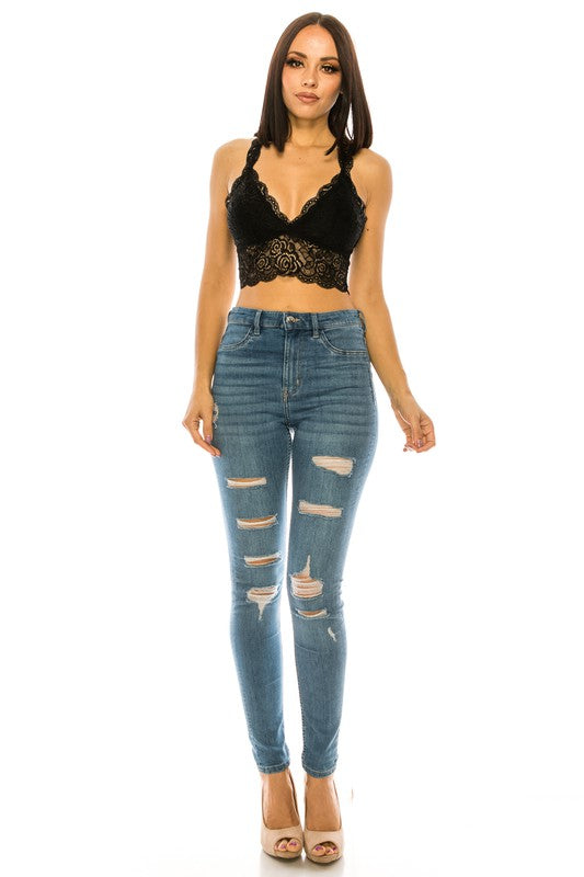 Lace Croptop Sexy Racerback Bralette