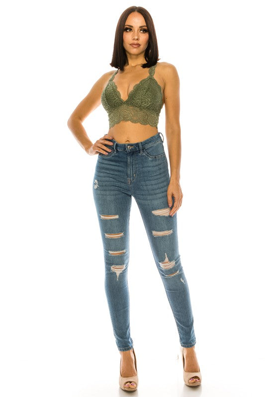 Lace Croptop Sexy Racerback Bralette