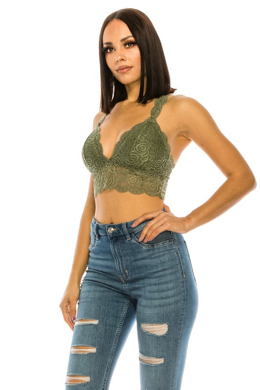 Lace Croptop Sexy Racerback Bralette