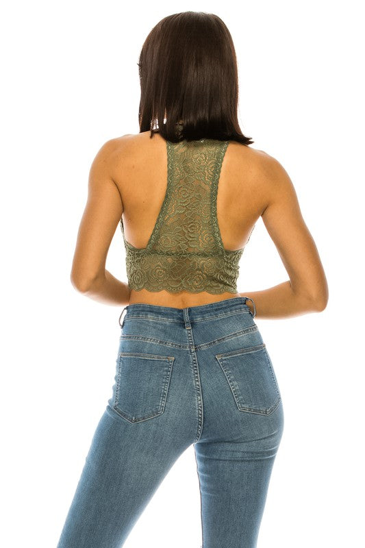Lace Croptop Sexy Racerback Bralette