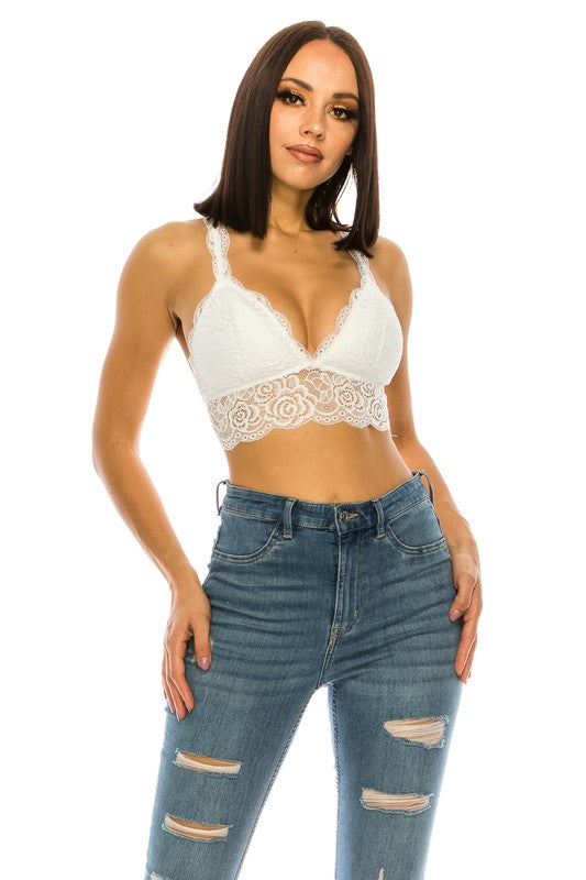 Lace Croptop Sexy Racerback Bralette