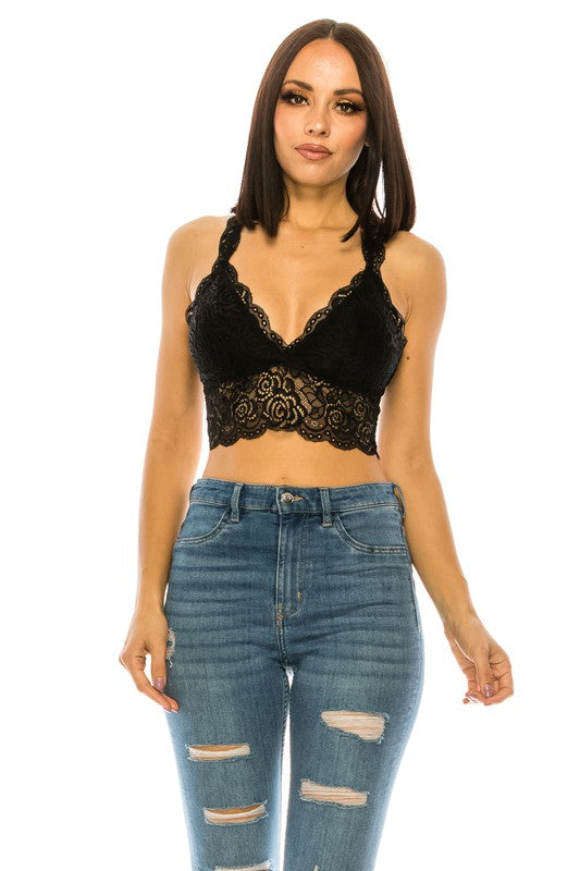 Lace Croptop Sexy Racerback Bralette