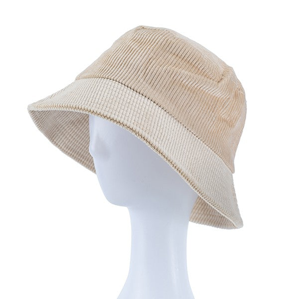 Trendy Solid Color Corduroy Bucket Hat