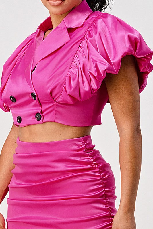 PINK Addiction Casual Mini Skirt Matching Set