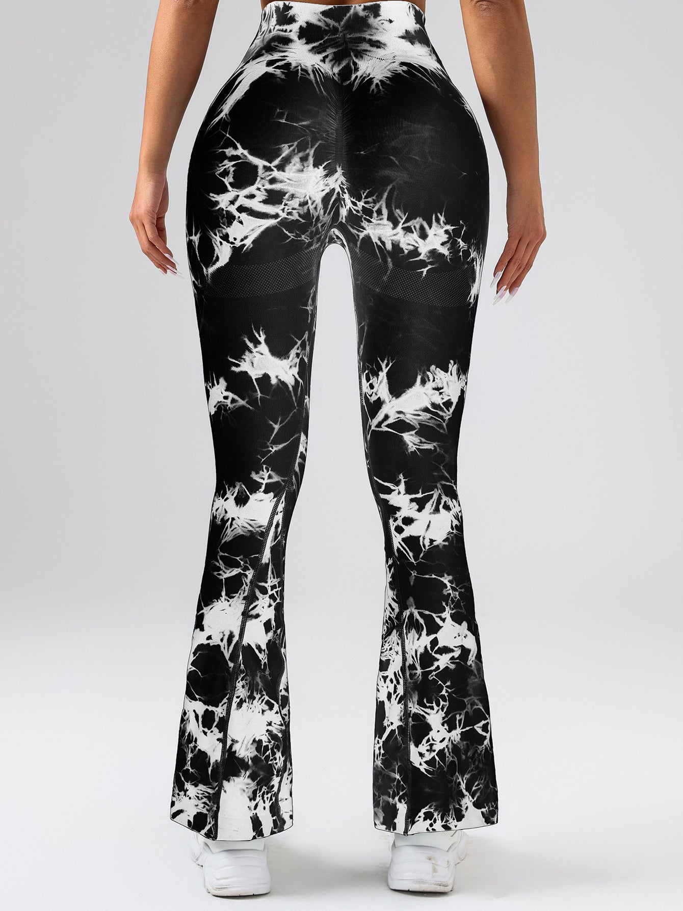 Tie-Dye Flare Yoga Pants - High Waist Tummy Control