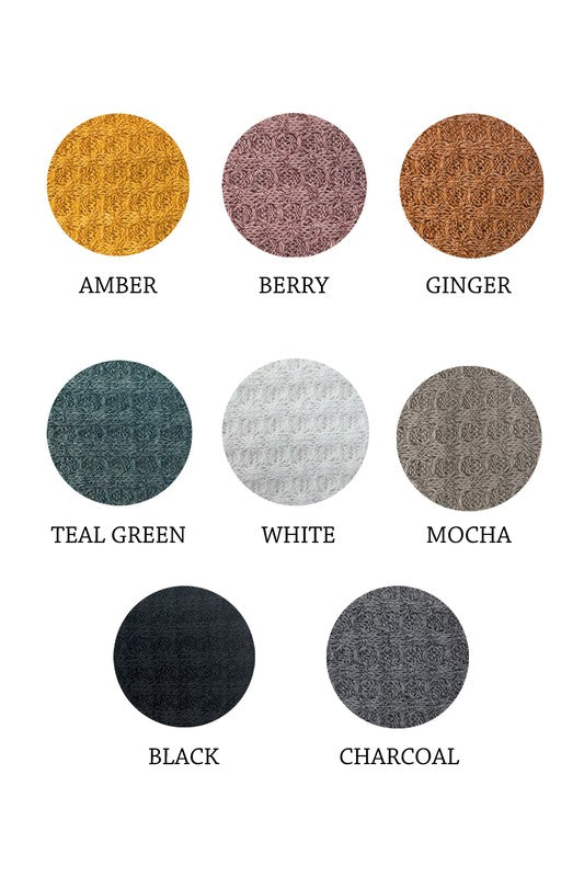 Raw Edge Details Bree Waffle Top