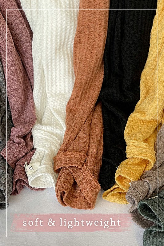 Raw Edge Details Bree Waffle Top