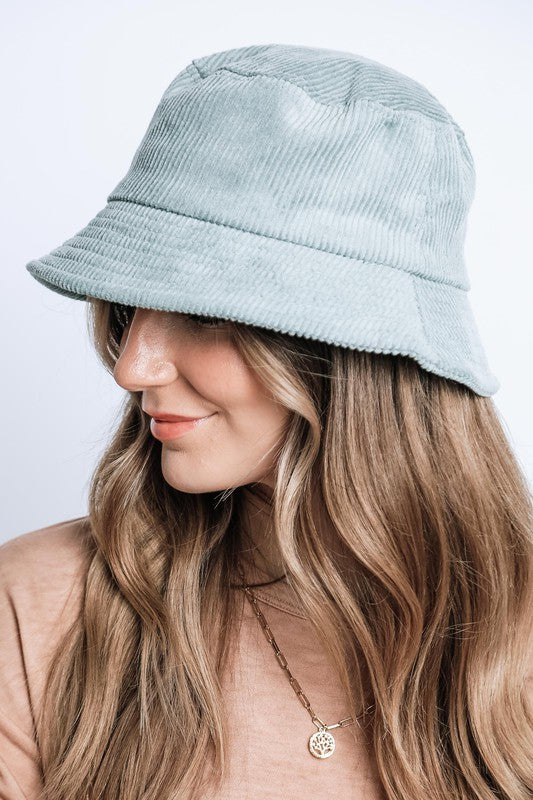 Trendy Solid Color Corduroy Bucket Hat
