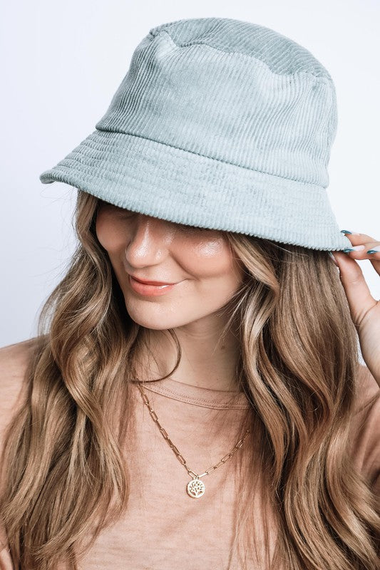 Trendy Solid Color Corduroy Bucket Hat