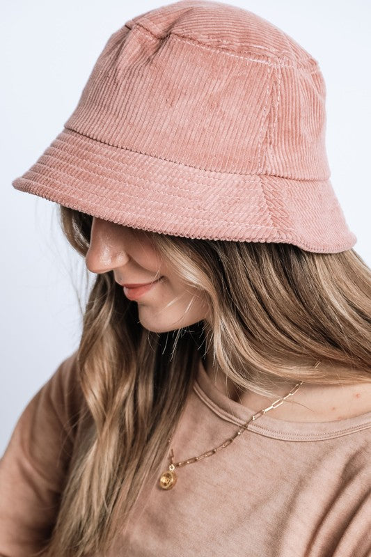 Trendy Solid Color Corduroy Bucket Hat