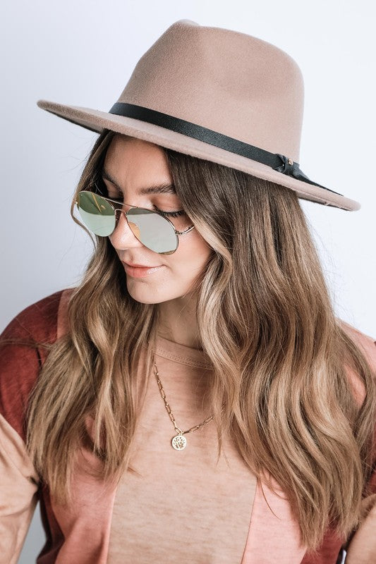 Panama Style Wide Brim Classic Felt Fedora