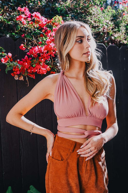 Multiple Ways Strappy Convertible Bralette Cropped Cami