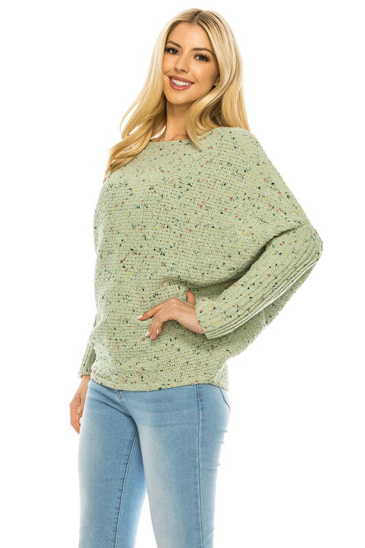 Loose Pullover Knit Multi Color Sweater