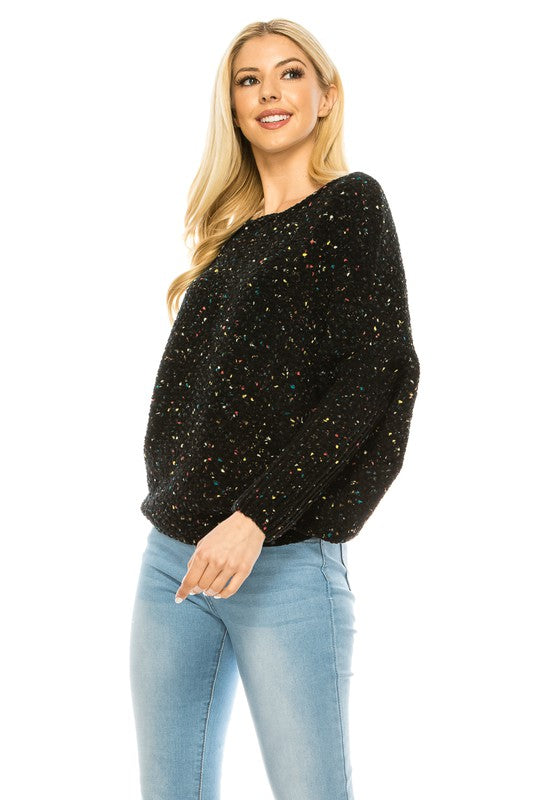 Loose Pullover Knit Multi Color Sweater