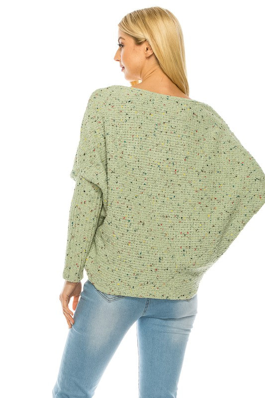 Loose Pullover Knit Multi Color Sweater