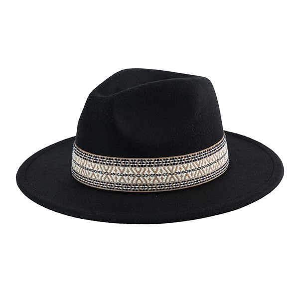 Boho Style Embroidered Classic Fedora Hat