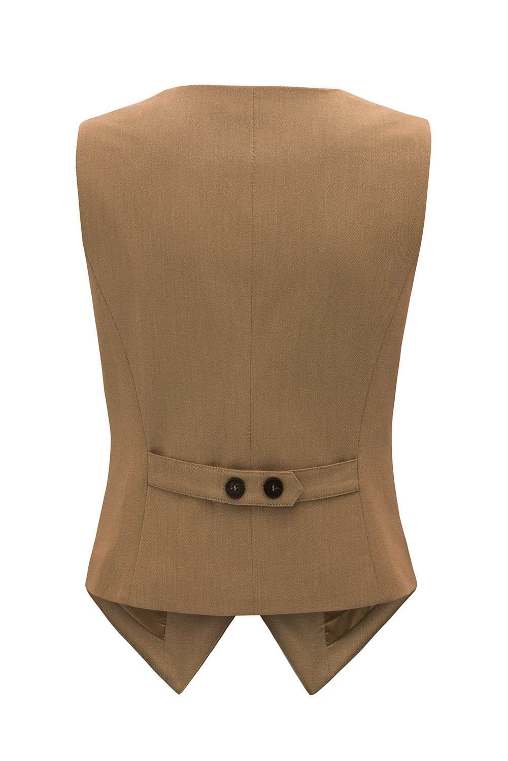 Pocketed Button Up Vest - Fashions Envy