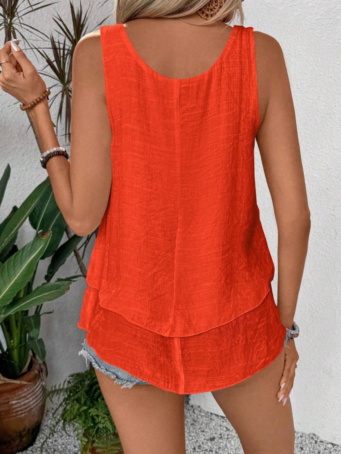 Layered Scoop Neck Wide Strap Tank Top