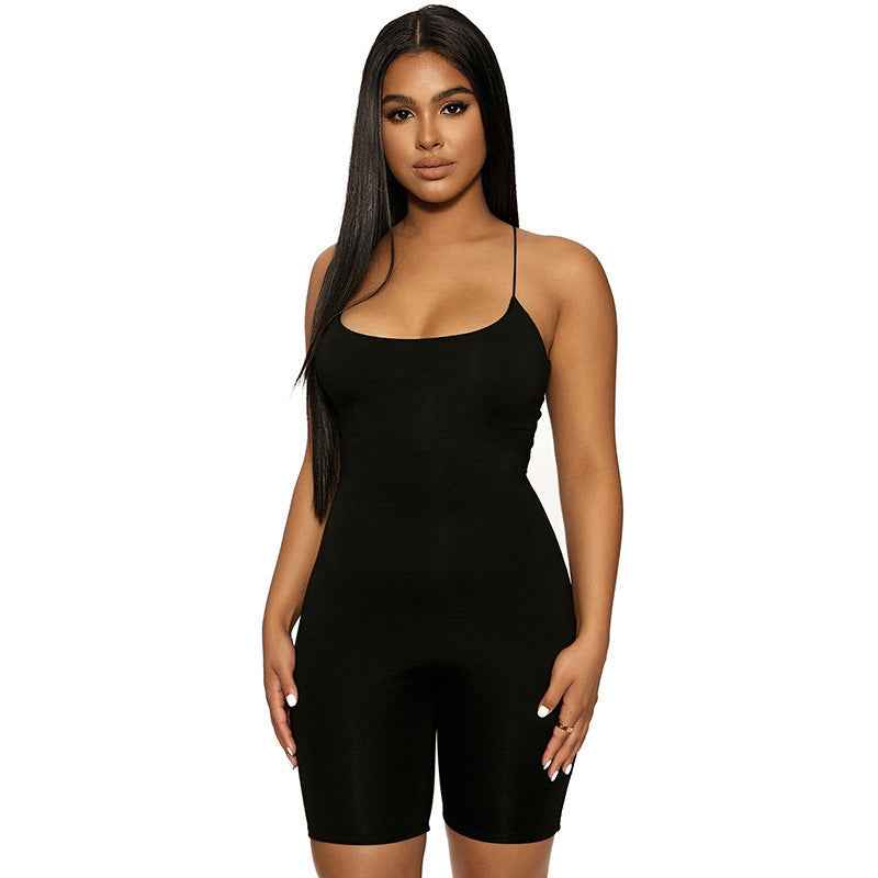 Black Romper - Bodycon Short Jumpsuit - Fashions Envy