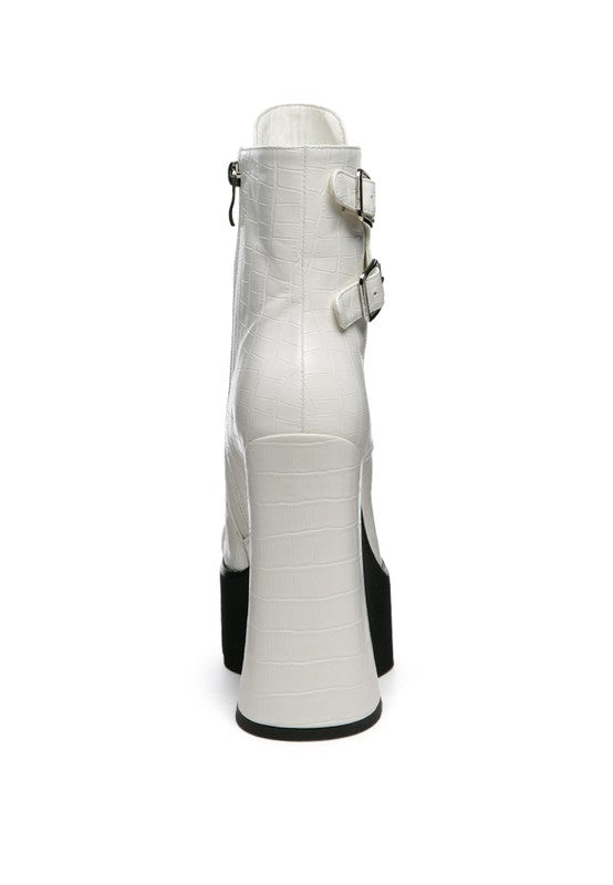 Stomper Side Zipper Opening Platform Combat Boot