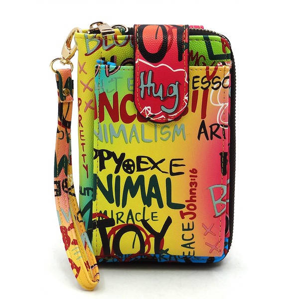 Graffiti Cell Phone Case Crossbody Wallet Wristlet