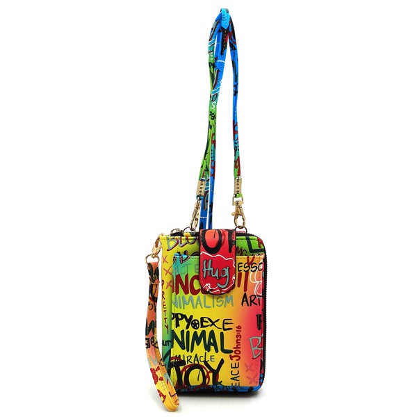 Graffiti Cell Phone Case Crossbody Wallet Wristlet
