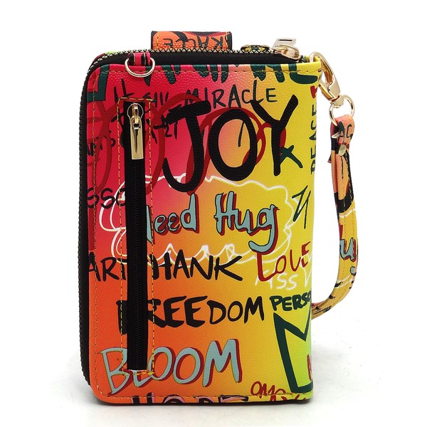 Graffiti Cell Phone Case Crossbody Wallet Wristlet