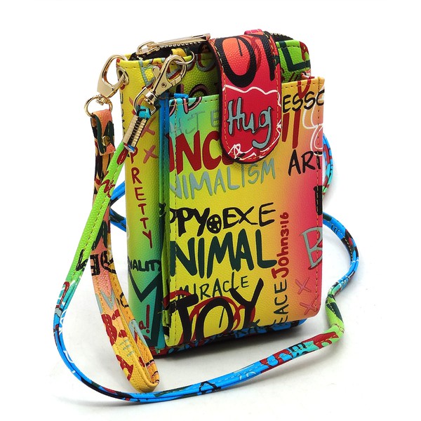 Graffiti Cell Phone Case Crossbody Wallet Wristlet