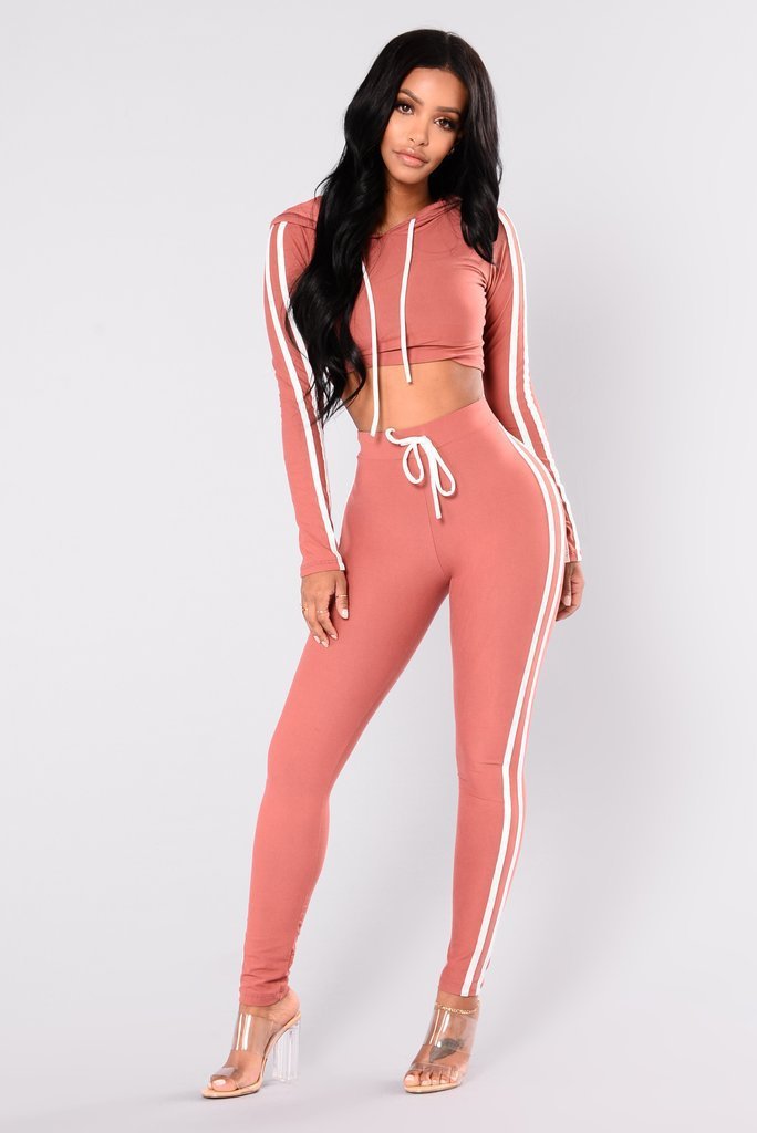 Women's Crop Top Hoodie Jogger Pants Tracksuit