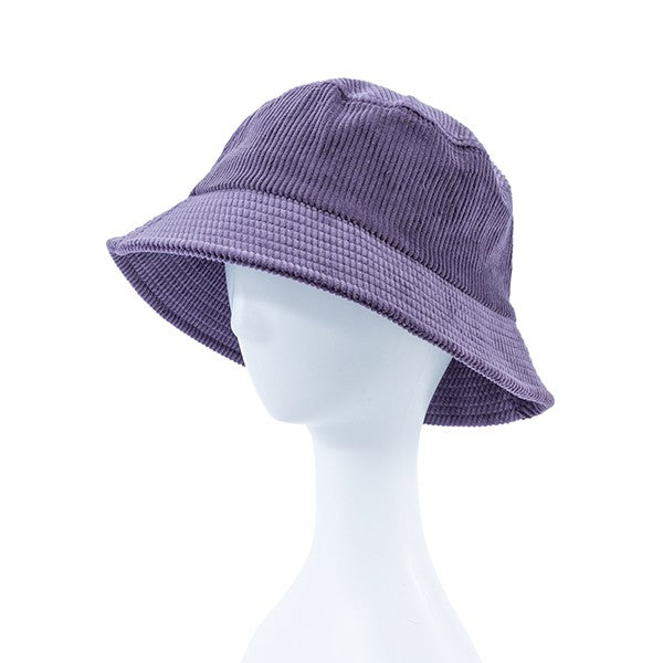 Trendy Solid Color Corduroy Bucket Hat