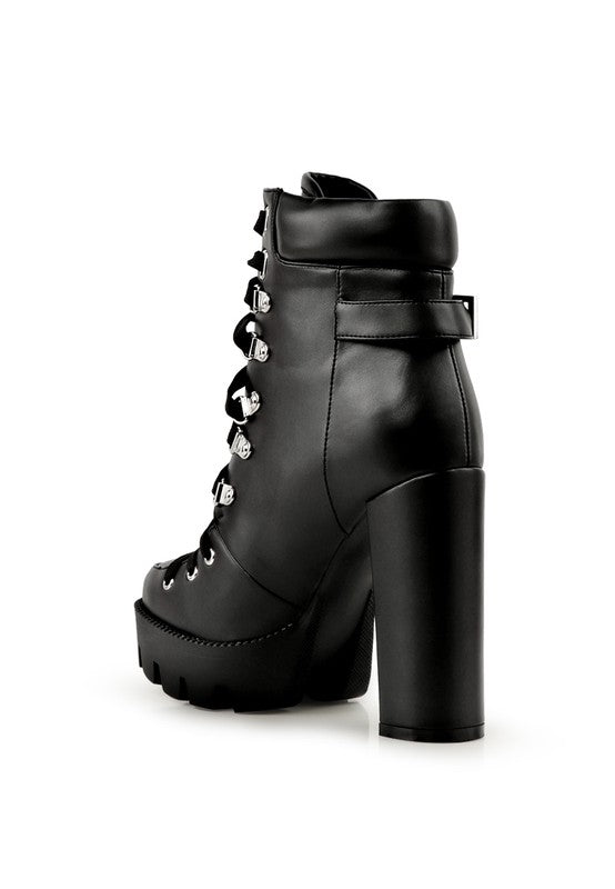 Willow Lace Up 5" Heel Combat Boot
