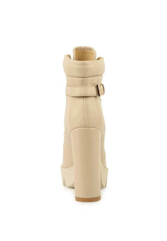 Willow Lace Up 5" Heel Combat Boot